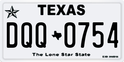 TX license plate DQQ0754