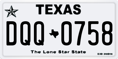 TX license plate DQQ0758