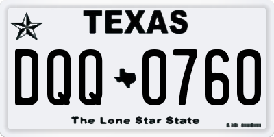 TX license plate DQQ0760