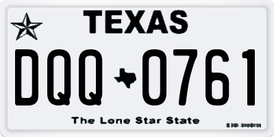 TX license plate DQQ0761