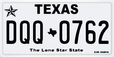 TX license plate DQQ0762