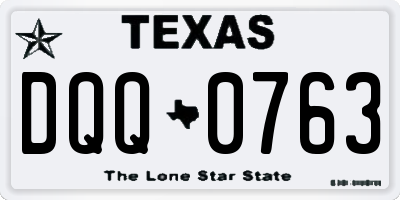 TX license plate DQQ0763