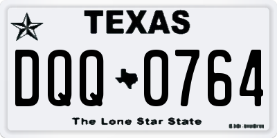TX license plate DQQ0764