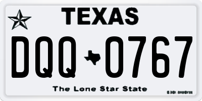 TX license plate DQQ0767