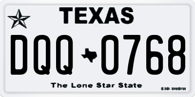 TX license plate DQQ0768