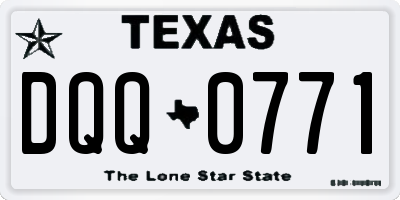 TX license plate DQQ0771