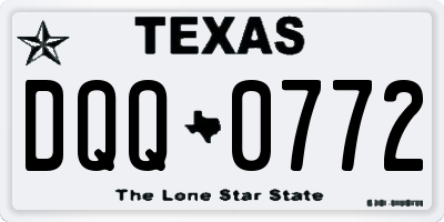 TX license plate DQQ0772