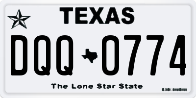TX license plate DQQ0774