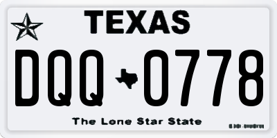 TX license plate DQQ0778