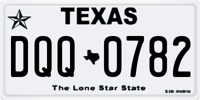 TX license plate DQQ0782