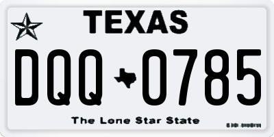TX license plate DQQ0785