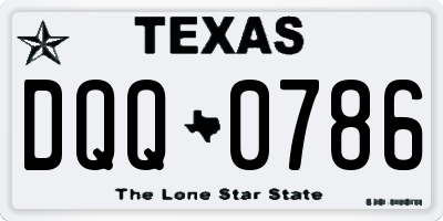 TX license plate DQQ0786