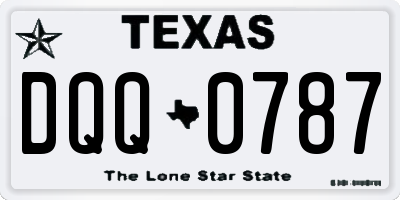 TX license plate DQQ0787