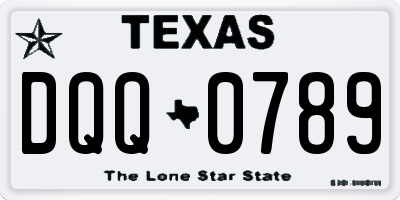 TX license plate DQQ0789