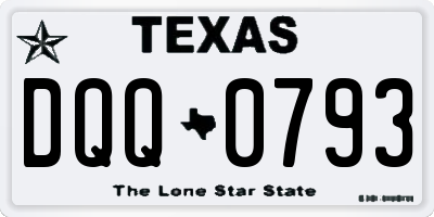 TX license plate DQQ0793