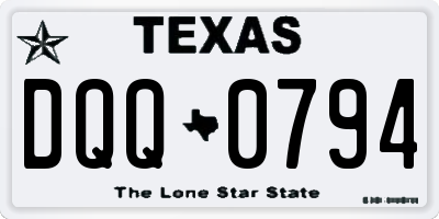 TX license plate DQQ0794