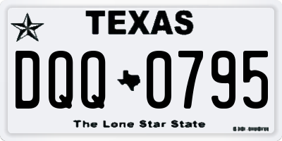 TX license plate DQQ0795