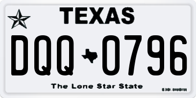 TX license plate DQQ0796