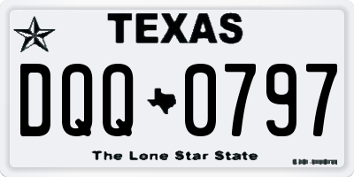 TX license plate DQQ0797