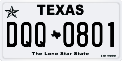 TX license plate DQQ0801