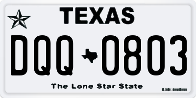 TX license plate DQQ0803