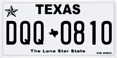 TX license plate DQQ0810