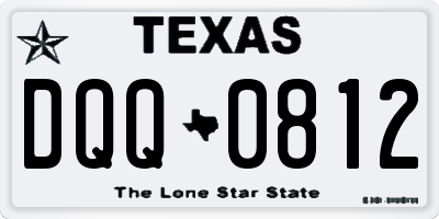 TX license plate DQQ0812