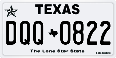 TX license plate DQQ0822