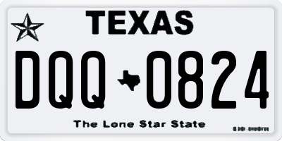 TX license plate DQQ0824