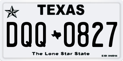 TX license plate DQQ0827