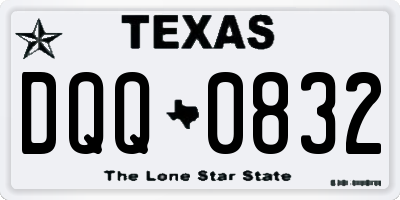 TX license plate DQQ0832