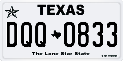TX license plate DQQ0833