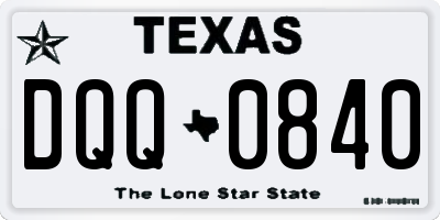 TX license plate DQQ0840