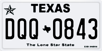TX license plate DQQ0843