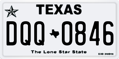 TX license plate DQQ0846