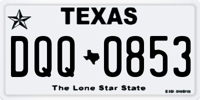 TX license plate DQQ0853