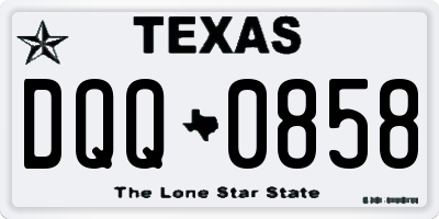 TX license plate DQQ0858
