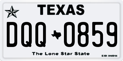 TX license plate DQQ0859