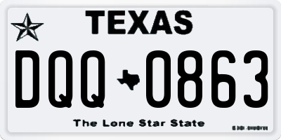 TX license plate DQQ0863