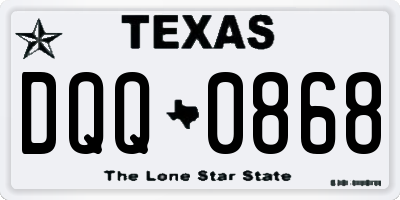 TX license plate DQQ0868