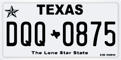 TX license plate DQQ0875