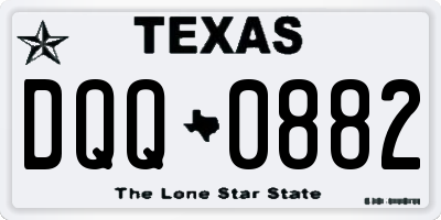 TX license plate DQQ0882