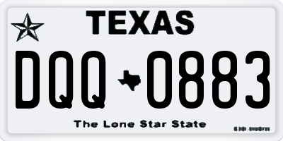 TX license plate DQQ0883