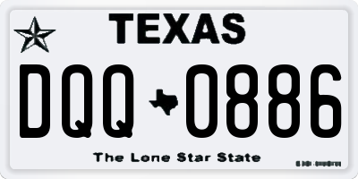 TX license plate DQQ0886
