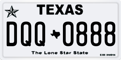 TX license plate DQQ0888