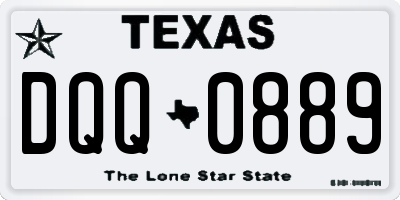 TX license plate DQQ0889