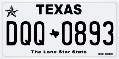 TX license plate DQQ0893