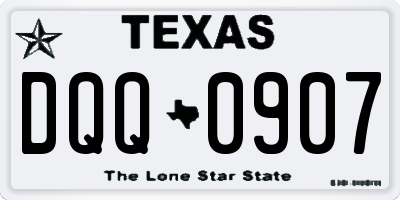 TX license plate DQQ0907