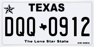 TX license plate DQQ0912