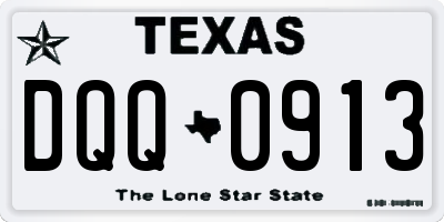TX license plate DQQ0913
